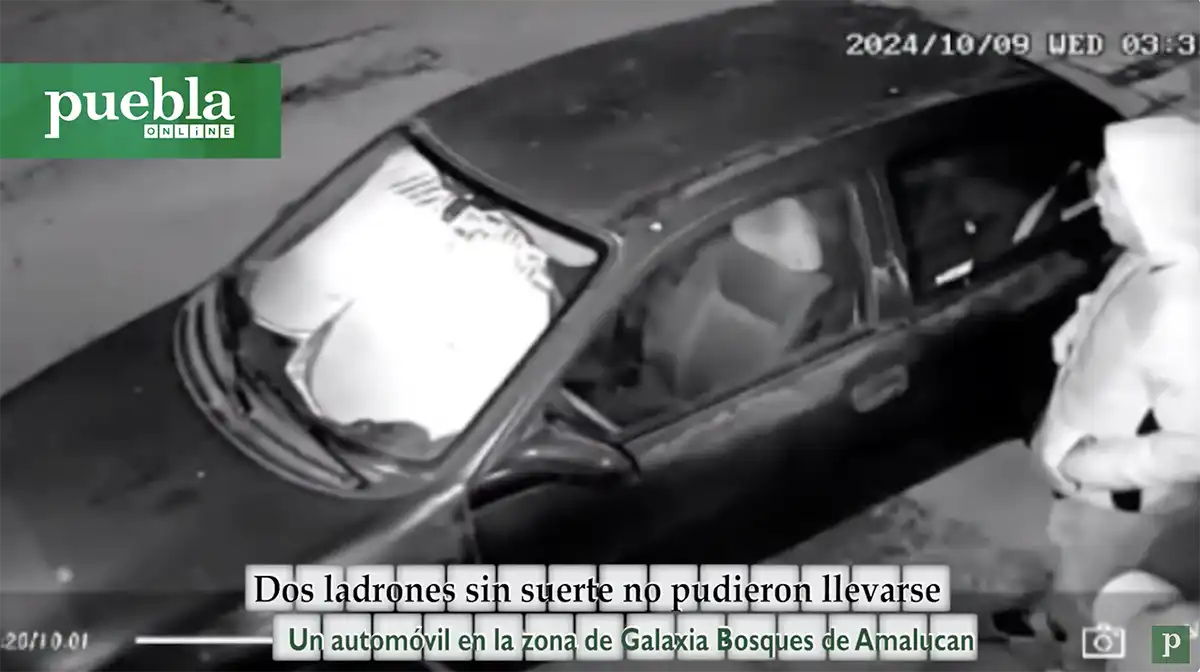 Dos ladrones sin suerte no pudieron llevarse un automóvil en la zona de Galaxia Bosques de Amalucan,